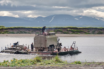 crossing the river