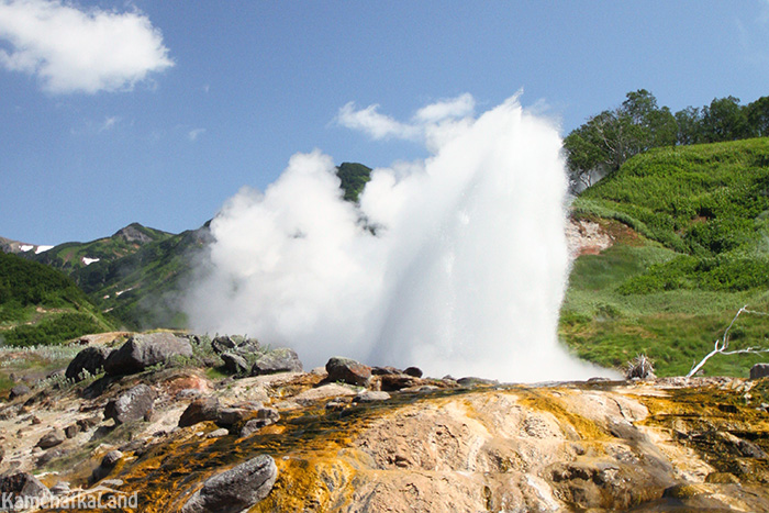 The Valley of Geysers in Kamchatka.