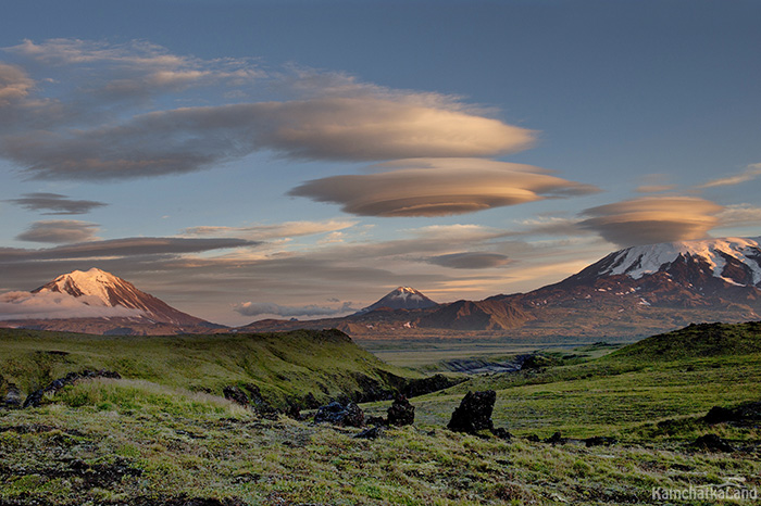 glaciers and clouds.