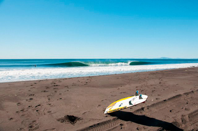 Surfing in Kamchatka.