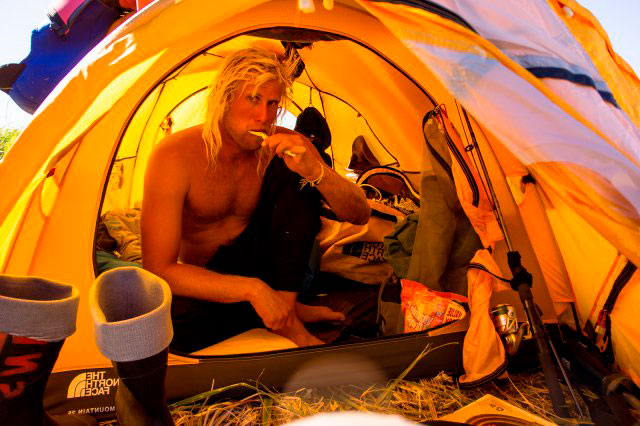 Surfing in Kamchatka.