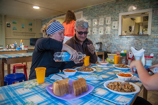 meals in a canteen near Avacha.