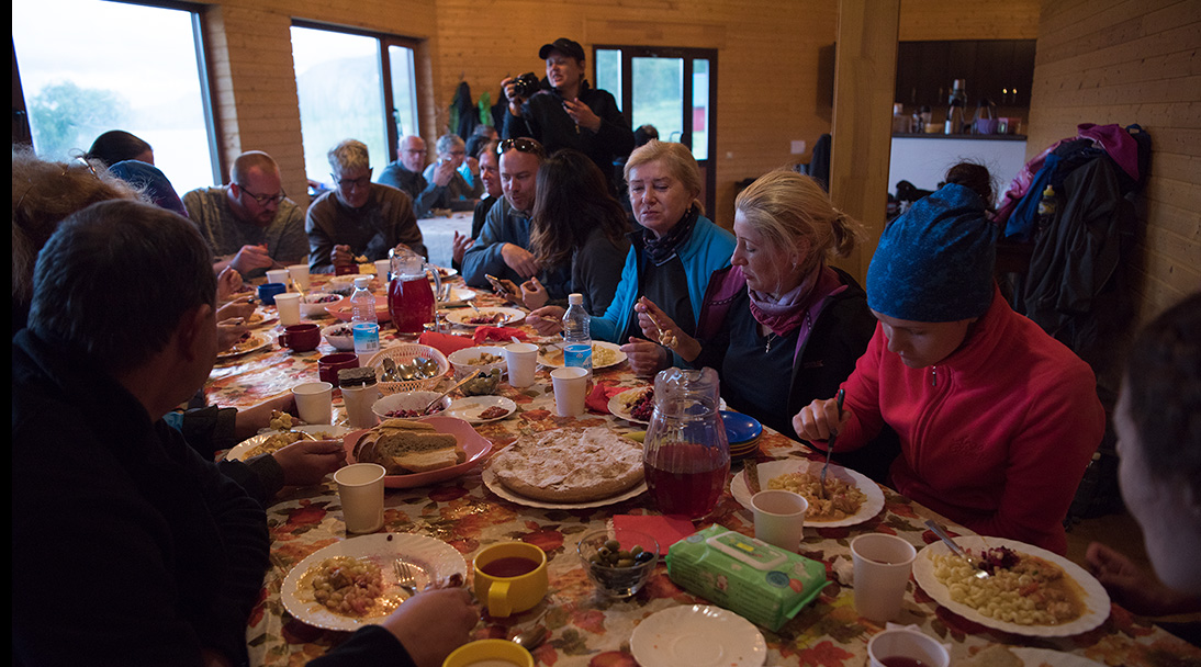 Dinner at the camp.